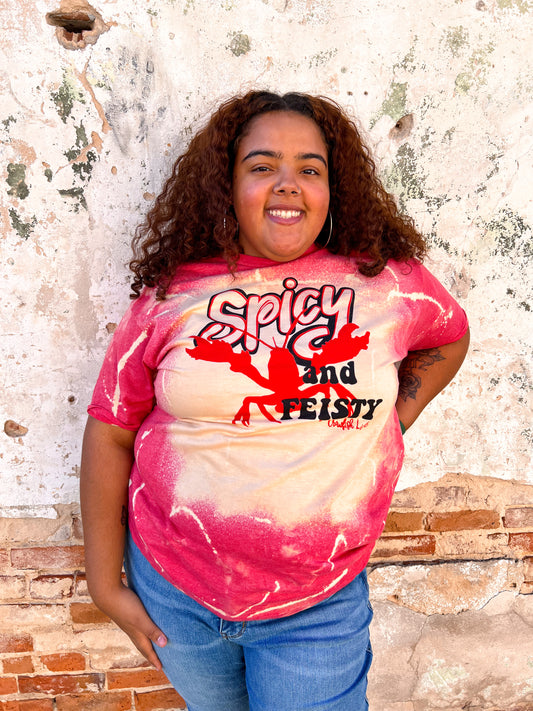 Spicy & Feisty Crawfish Life T Shirt - Plus-Shirts & Tops-Bling-A-Gogo-05/15/24, 1st md, 8/09/23, Max Retail-The Twisted Chandelier