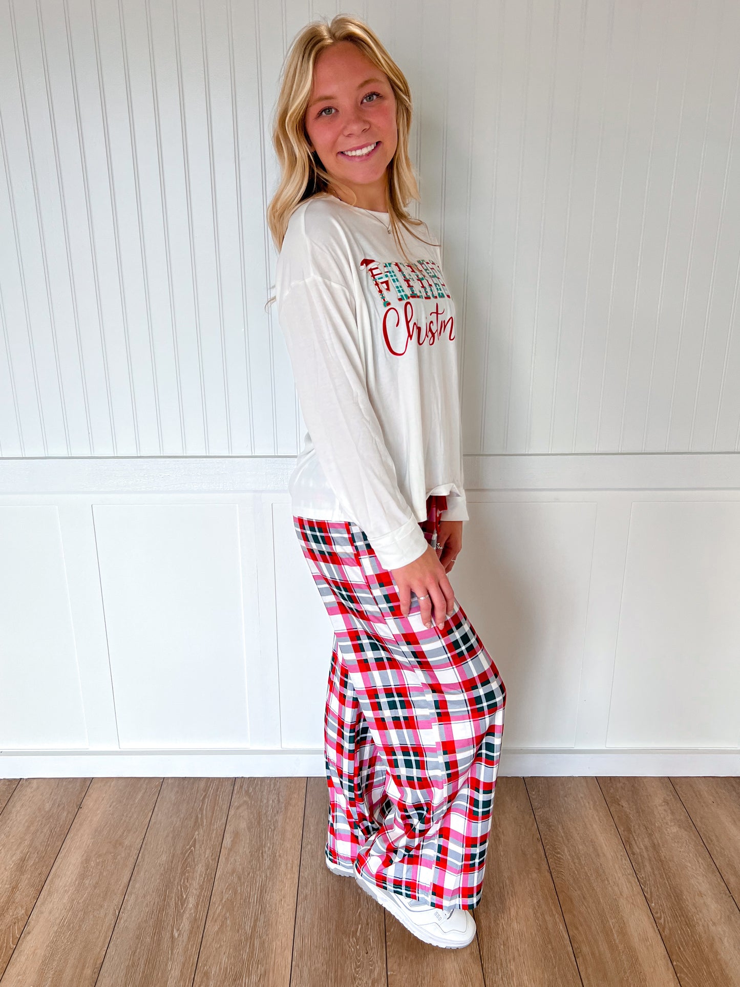 Merry Christmas Pajamas Plaid Two Piece Lounge Set-fashionworks-BIN A 3,Christmas tote ct1,FD 12/03/24,OGP 52.99-The Twisted Chandelier