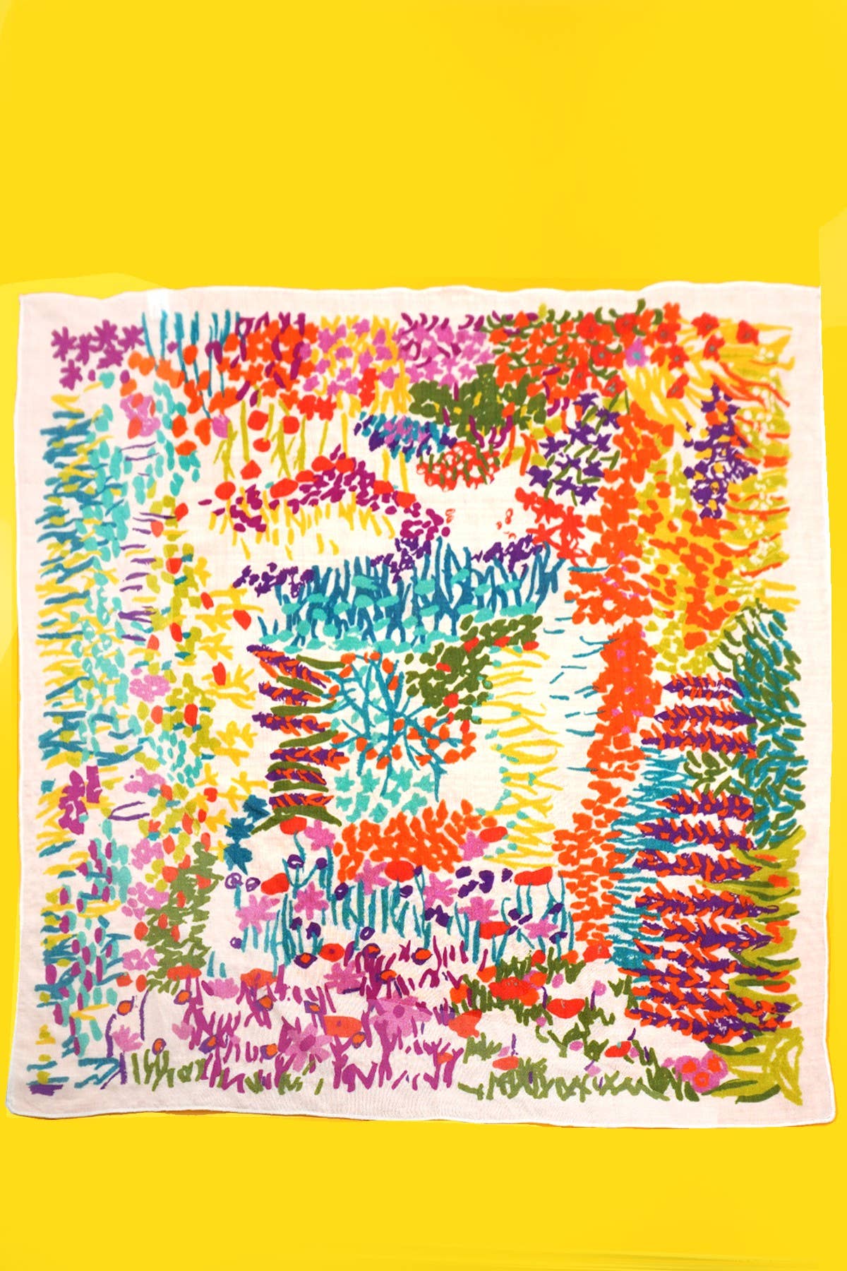 Cotton Floral Print Silky Feeling Bandana Scarf-JOSSLYN by wall to wall-40SC648-The Twisted Chandelier