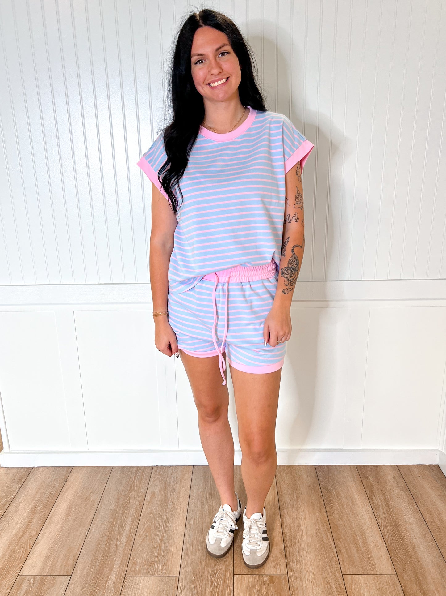 Bailey Striped Terry Shorts-Sewn and Seen-12/03/25,1st md,Bin B1,bottoms,FD 09/09/25-The Twisted Chandelier