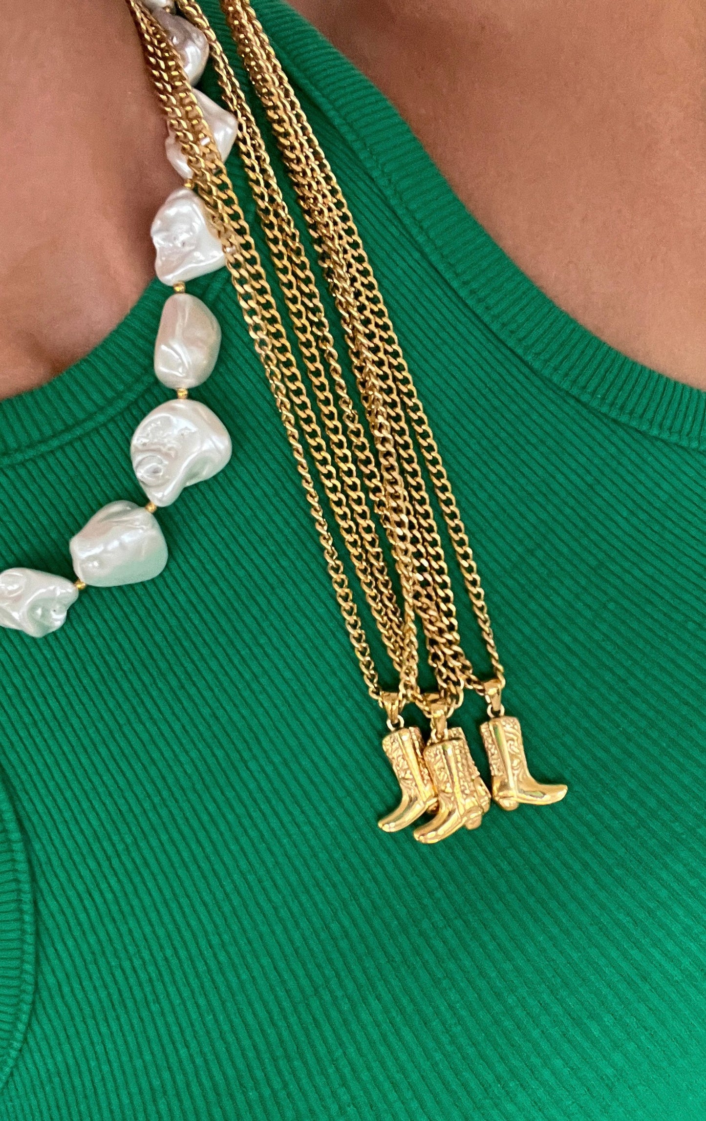 ChanSutt Pearls Boot Necklace-Necklaces-ChanSutt Pearls-CR 03/31/25-The Twisted Chandelier