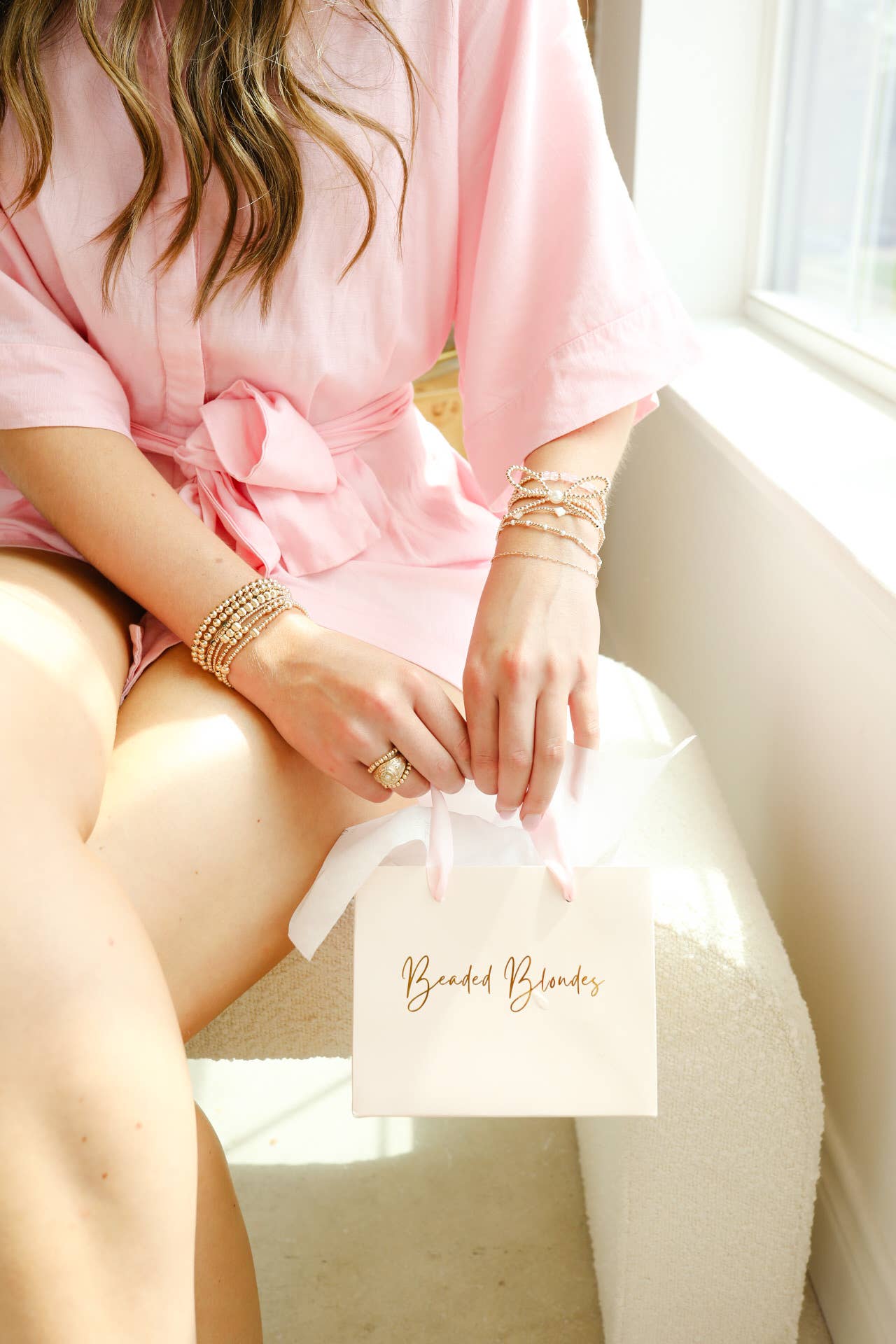 Beaded Blondes Gold Bow Bracelet-Beaded Blondes-The Twisted Chandelier