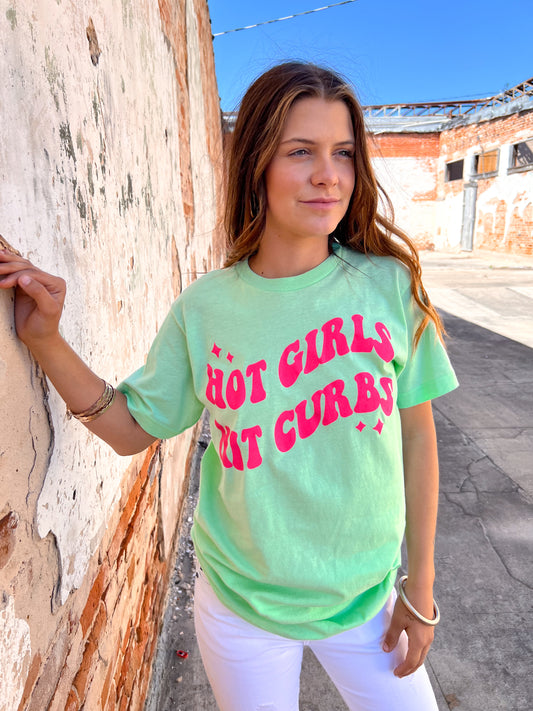 Hot Girls Hit Curbs Graphic Tee-Graphic T-Shirt-The Twisted Chandelier--The Twisted Chandelier