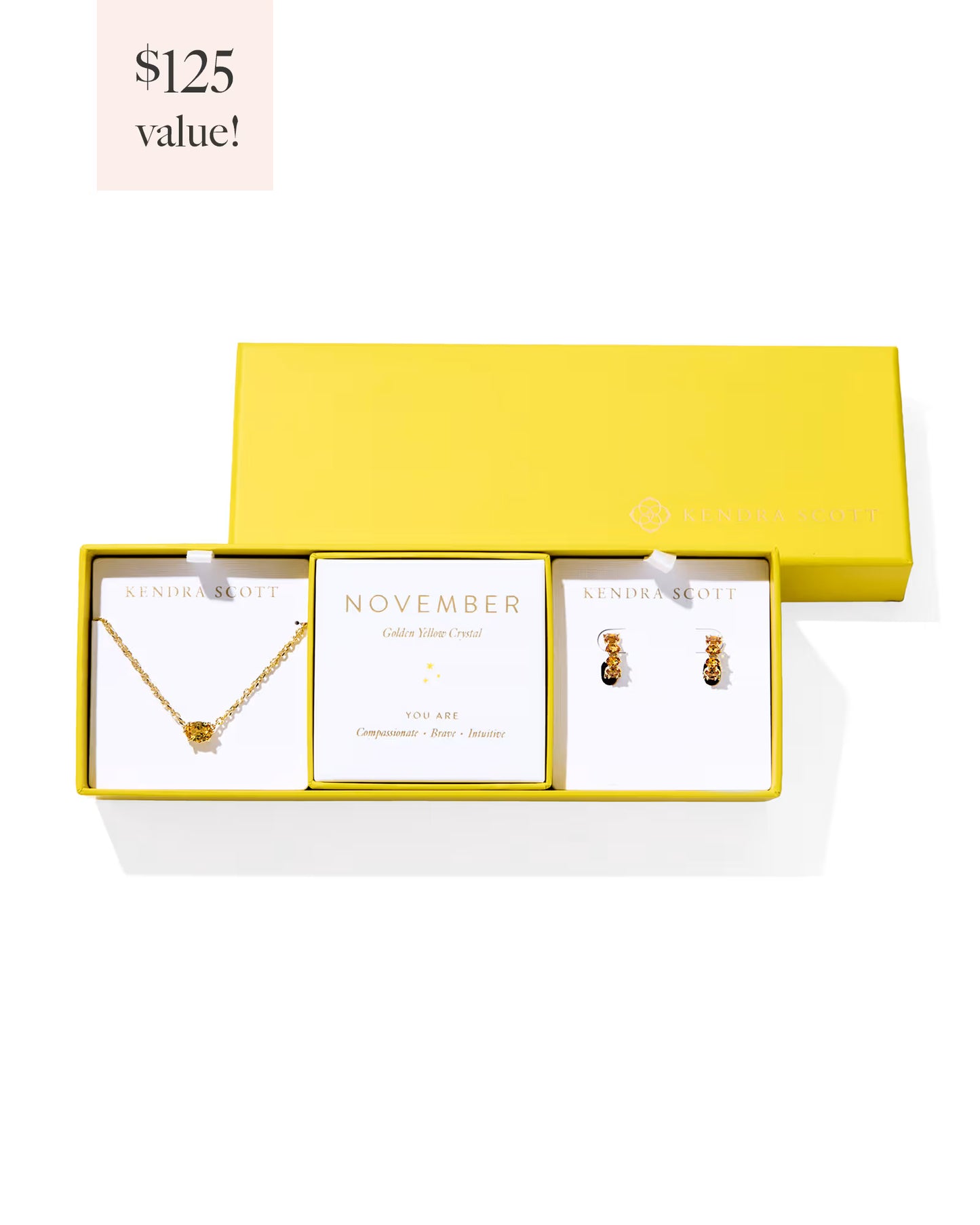Kendra Scott Cailin Birthstone Gift Set Gold Golden Yellow Crystal-Kendra Scott-G00086GLD-The Twisted Chandelier