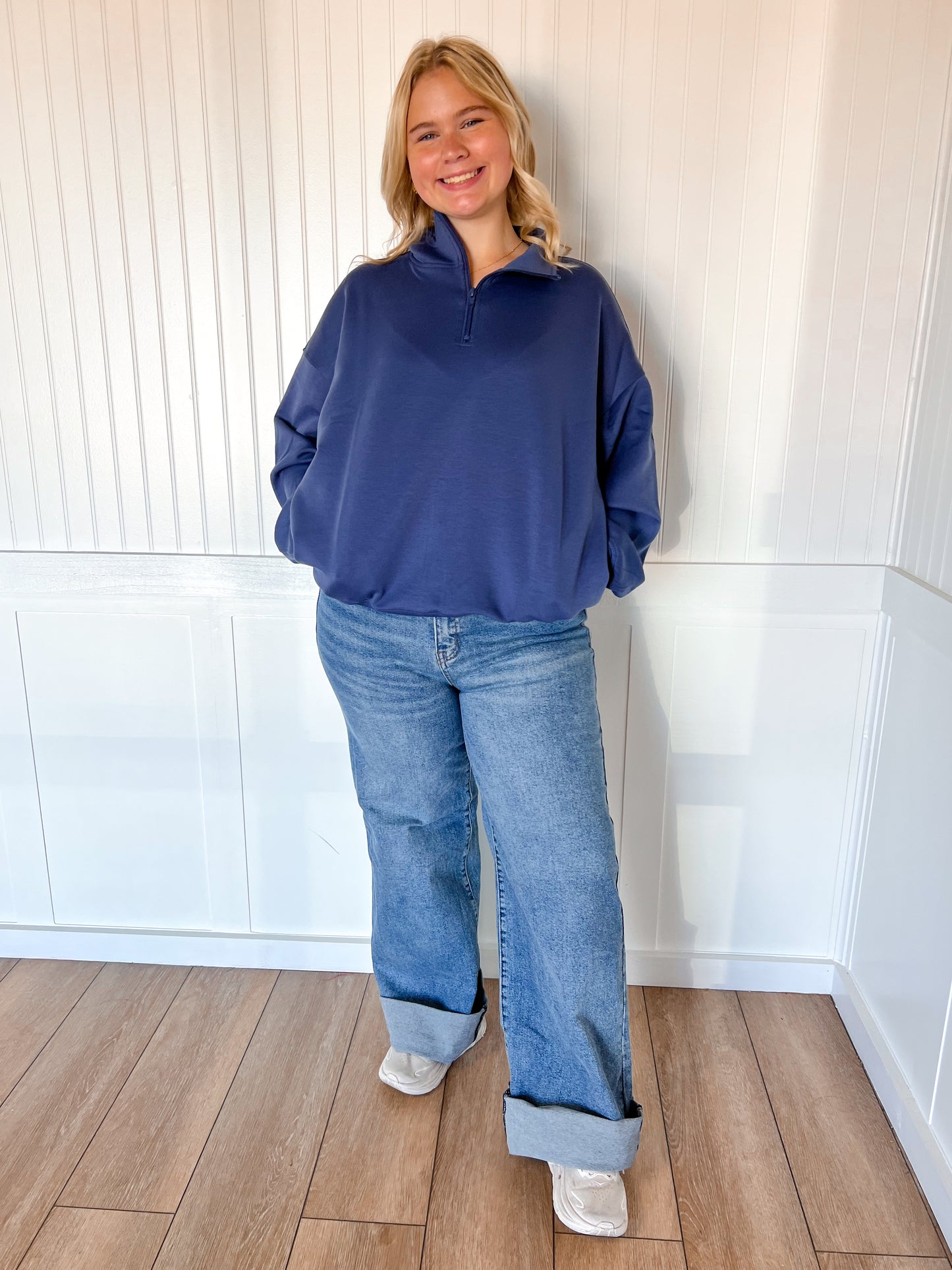 Rebecca Scuba Half Zip Pullover-Zenana-1/16/26,OGP 49.99,Tops Collection-The Twisted Chandelier