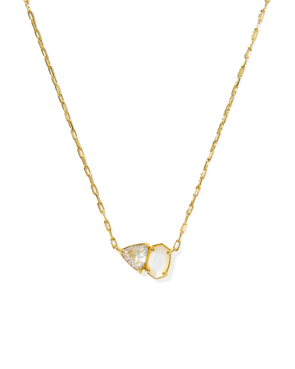 Kendra Scott Tatum Short Pendant Necklace Gold Neutral Mix-Kendra Scott-N01354GLD-The Twisted Chandelier