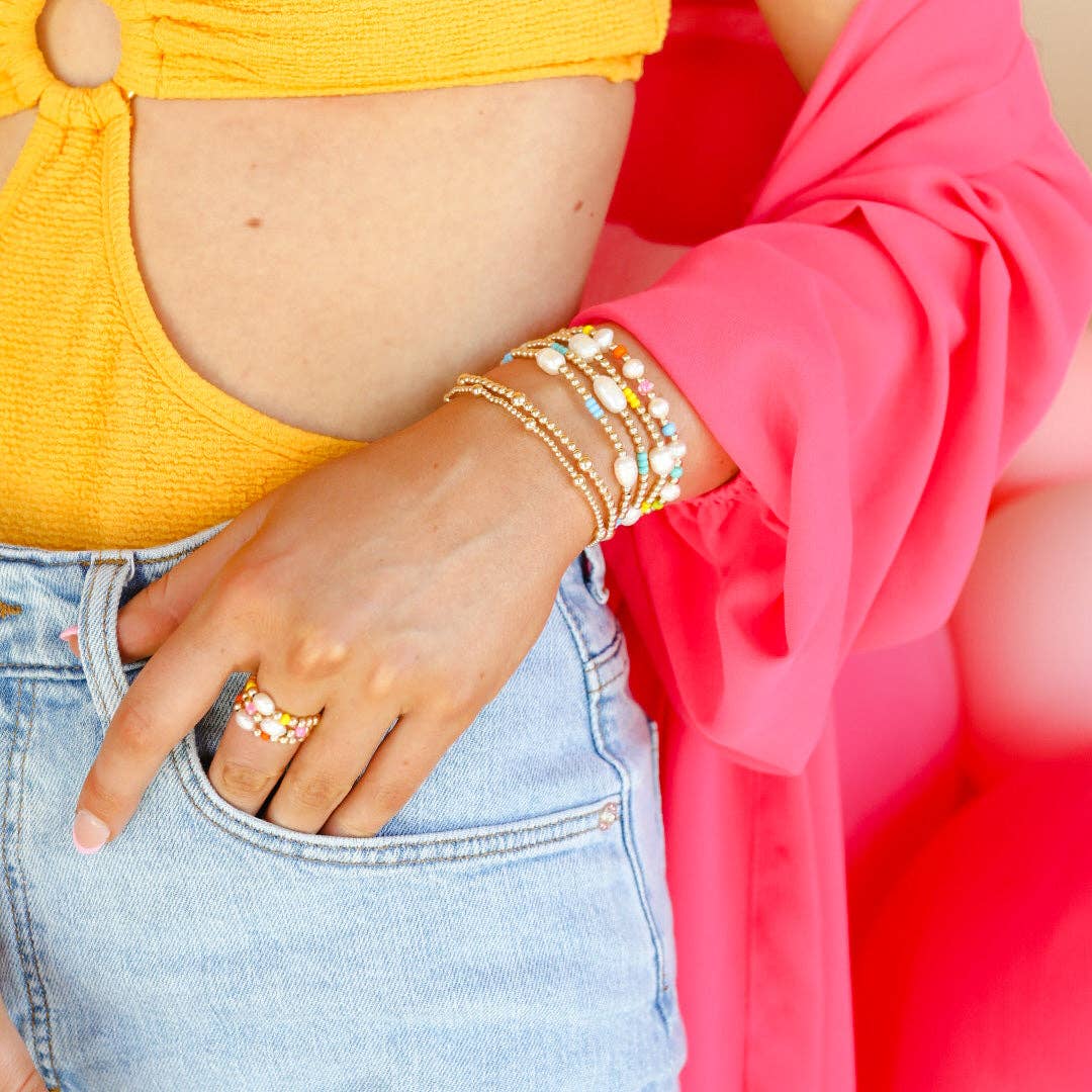 Olive Bracelet in Gold-Beaded Blondes-The Twisted Chandelier