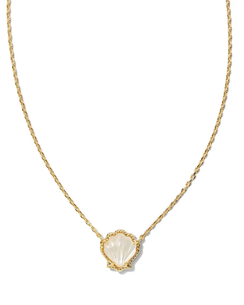 Kendra Scott Brynne Shell Short Pendant Necklace Gold Ivory Mother Of Pearl-Necklaces-Kendra Scott-N00584GLD-The Twisted Chandelier