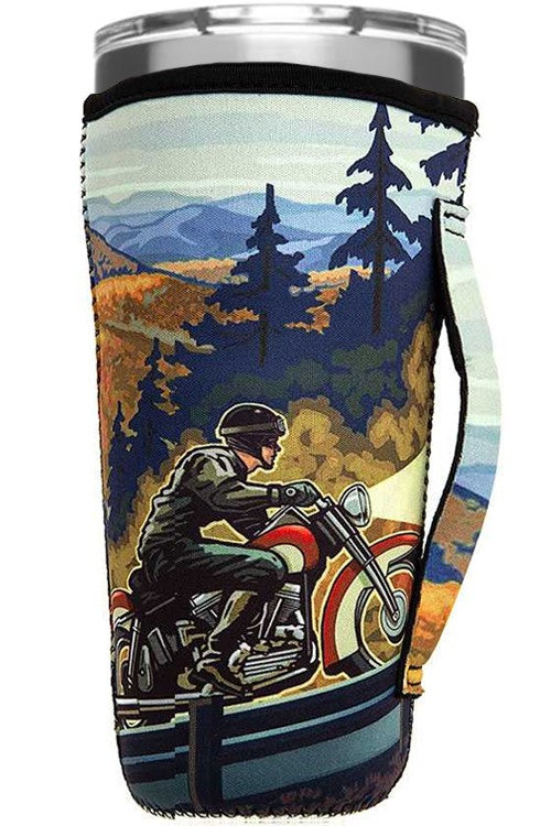Biker Motorcycle Landscape 30 oz. Tumbler Drink Sleeve-Drink Sleeves-Blandice-05/19/24,1st md,SD2063-The Twisted Chandelier