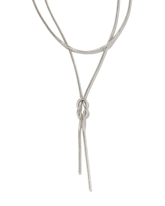 Kendra Scott Annie Y Necklace Rhodium Metal-Necklaces-Kendra Scott-05/19/24, 1st md, Max Retail, N1900RHD-The Twisted Chandelier