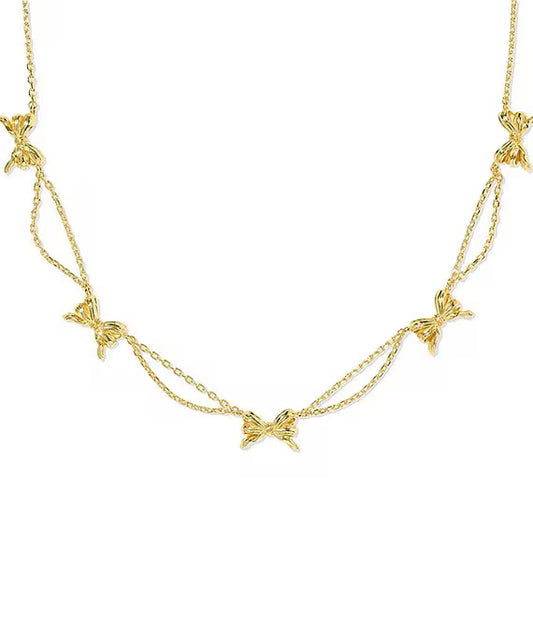 Kendra Scott Bow Strand Necklace Gold-Kendra Scott-N01347GLD-The Twisted Chandelier