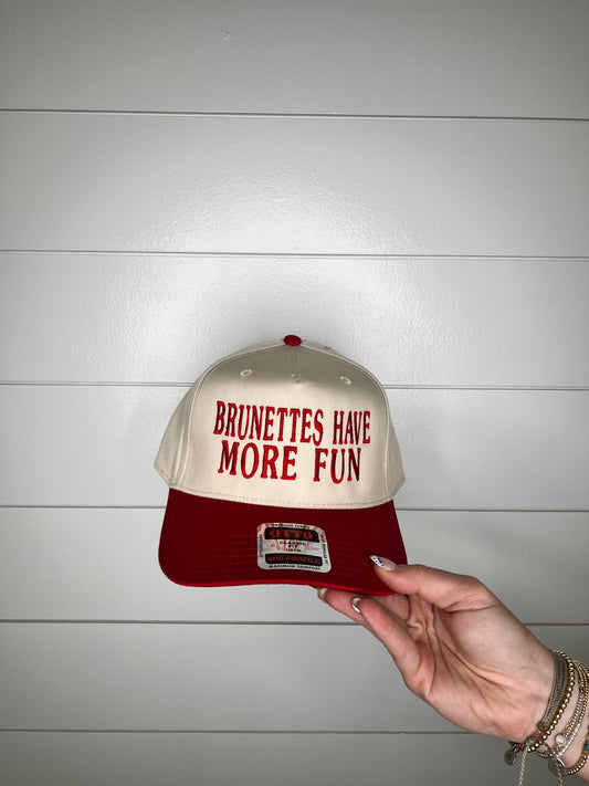 Brunettes Have More Fun Embroidered Hat-Southern N Savvy-The Twisted Chandelier