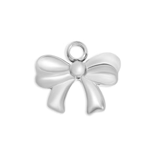 18K Gold PVD Stainless Steel Ribbon Bow Charm-Stainless Steel Charm-WJW-The Twisted Chandelier
