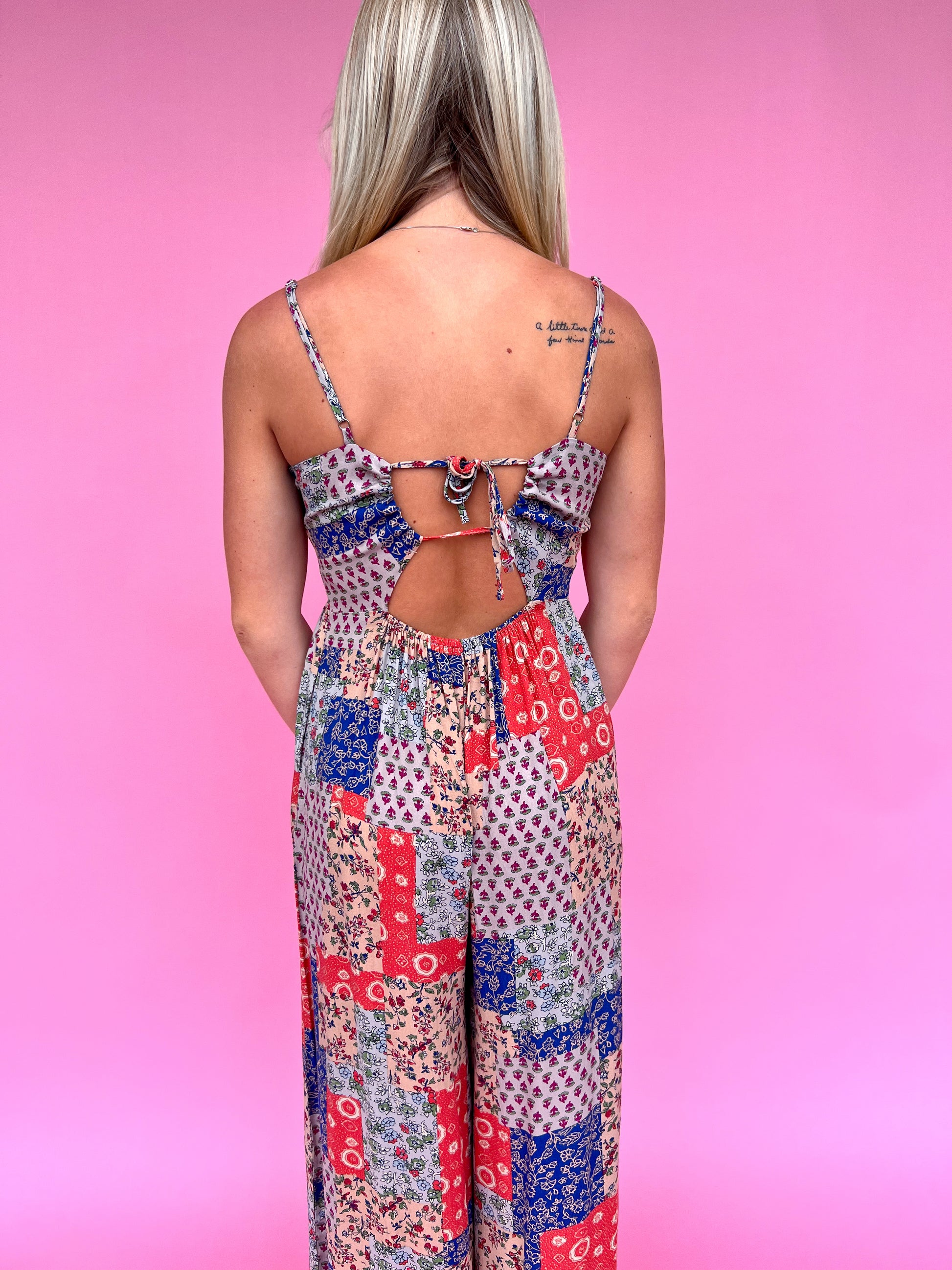 Patch Work Multi Print Full Length Jumpsuit-Jumpsuits & Rompers-J. NNA-Bin b3, JR37375-The Twisted Chandelier