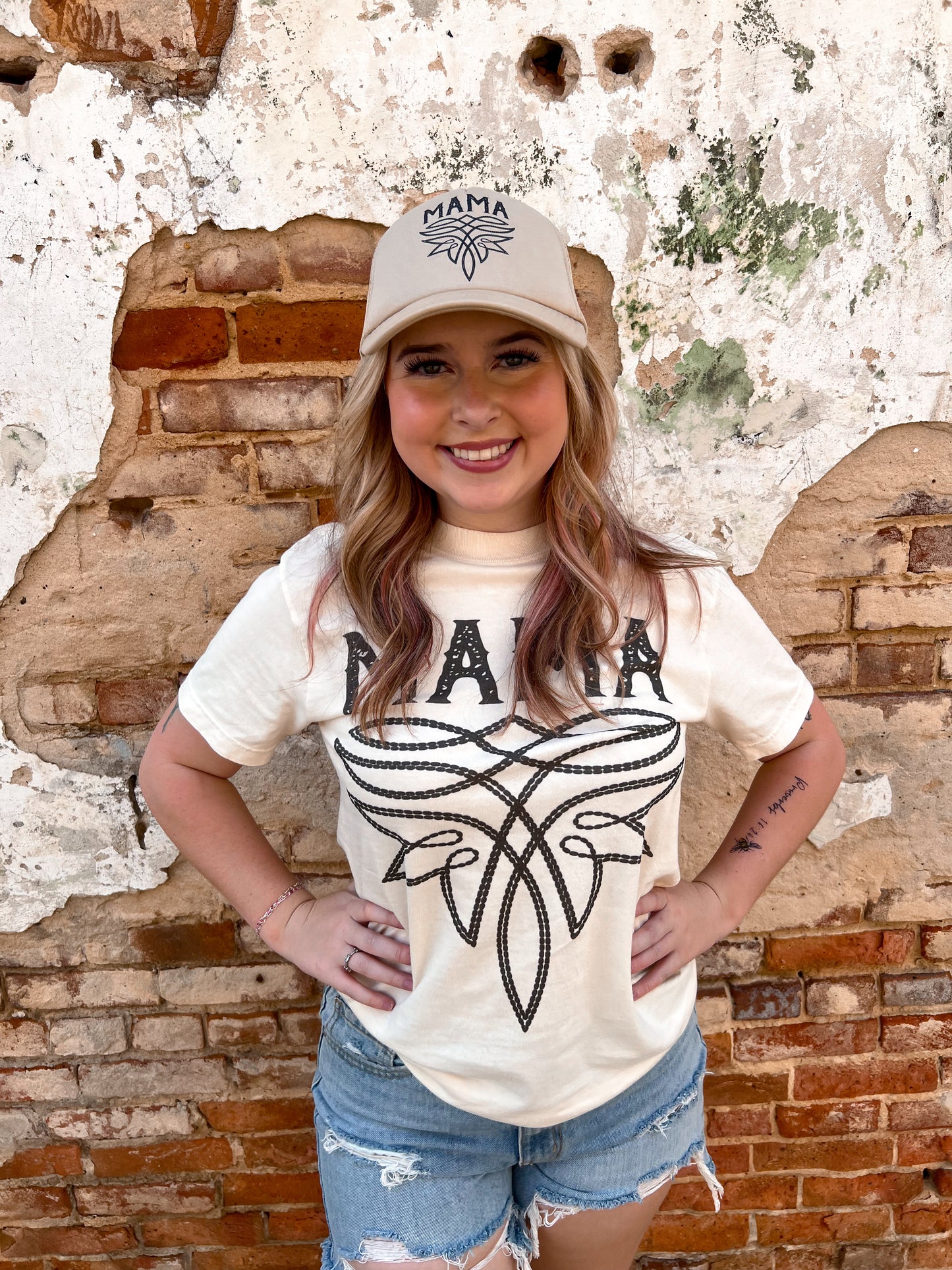 Western Mama Boot Stitch T-Shirt-Apparel & Accessories-Crazy Consuela-FD 05/07/24, Tops Collection-The Twisted Chandelier