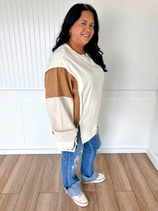 Tate Color Block Oversized Pullover - Plus-Oddi-FD 10/28/25,OGP 57.50,Tops Collection,Winter bin-The Twisted Chandelier