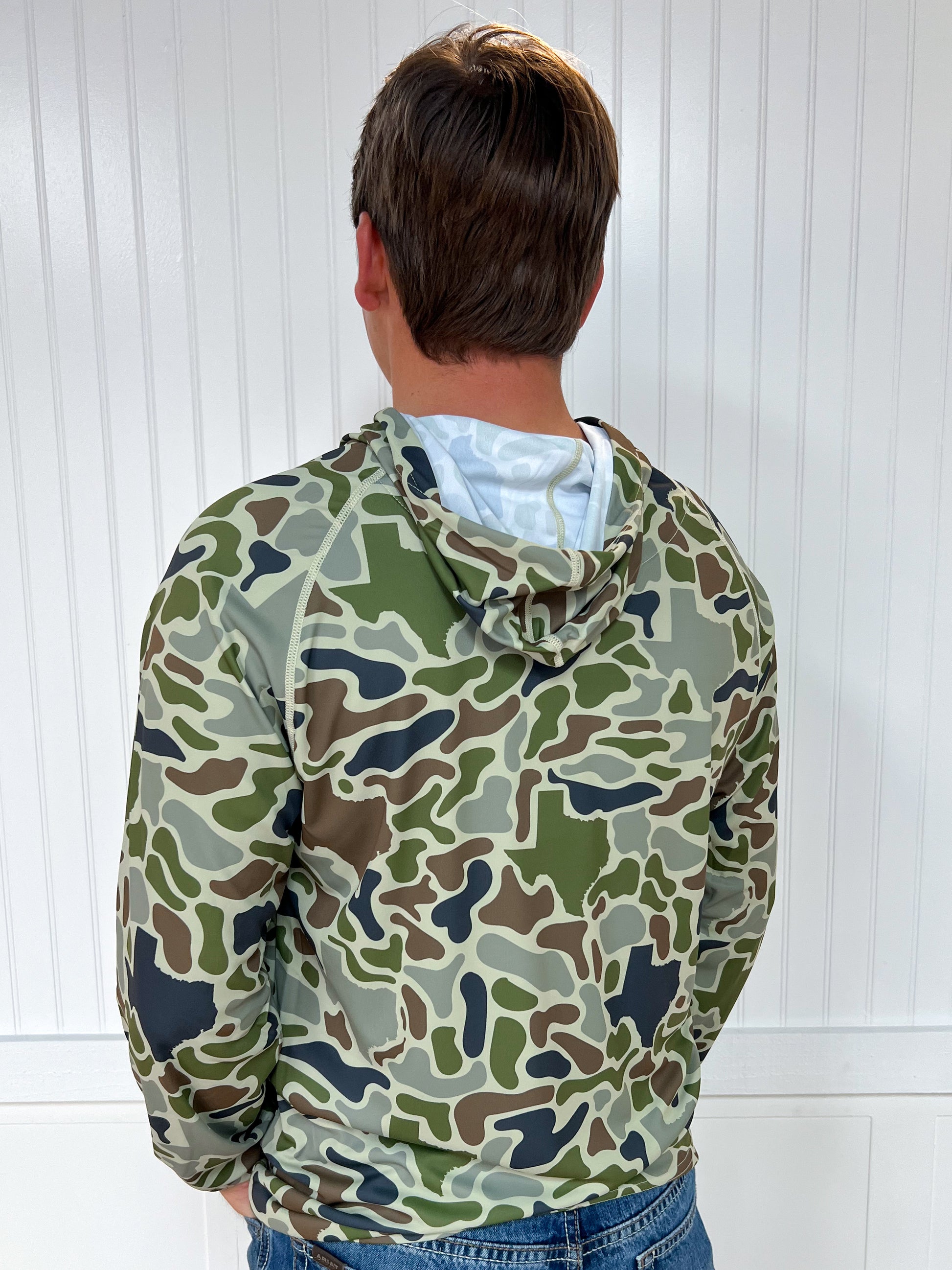 Men's Texas Sand Camo Performance Hoodie-SALT WATER SOUL-FD 01/23/26,Men's-The Twisted Chandelier
