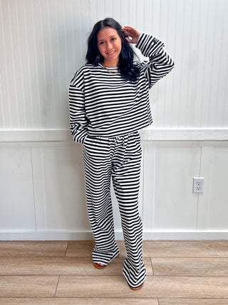 Lulu Mac Berkley Stripe Pants - Black-Outfit Sets-Girlie Girl Originals-bottoms,FD 09/16/26,NewArrival-The Twisted Chandelier
