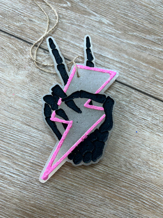 Skeleton Lightning Bolt Car Freshie