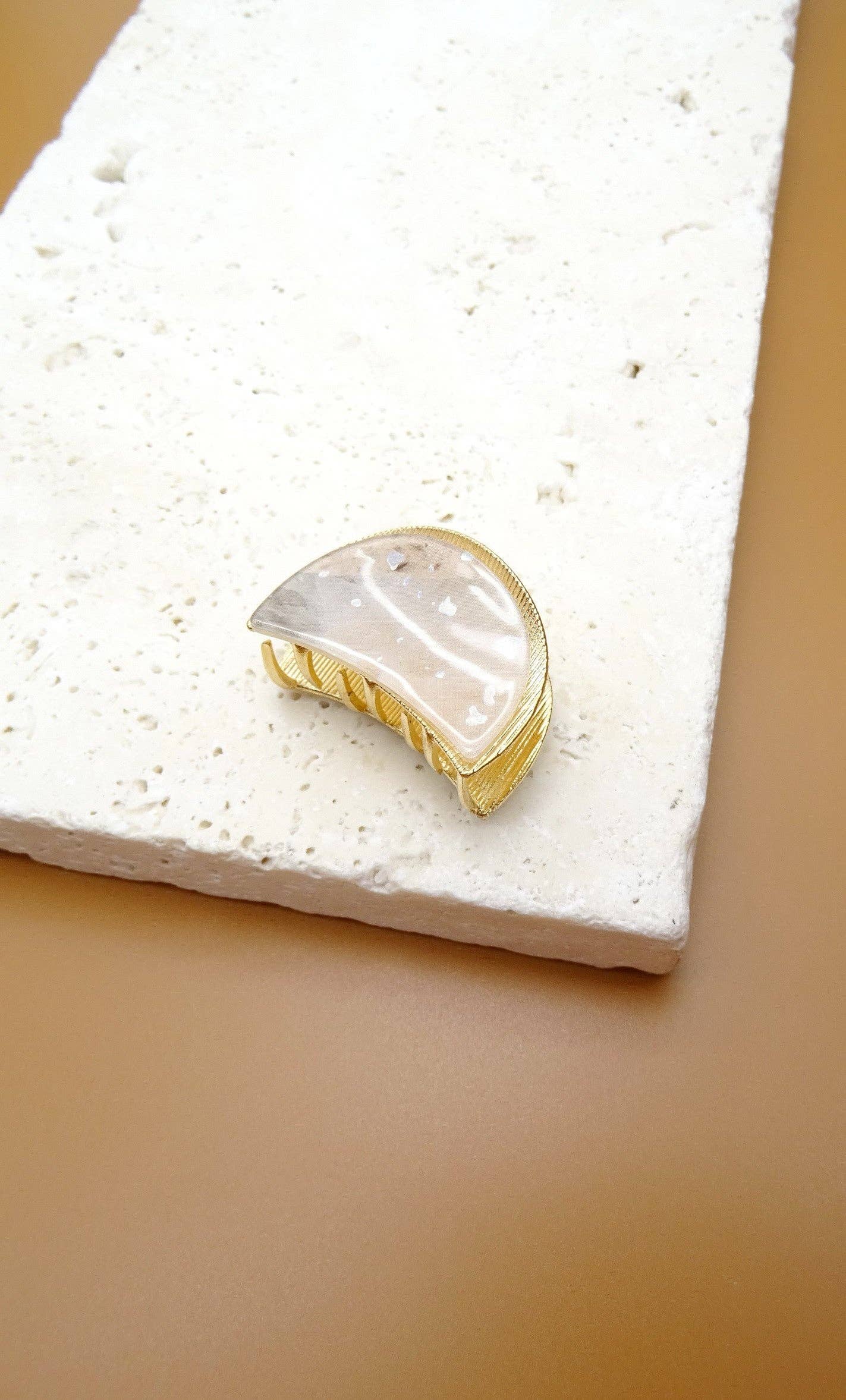 Half Moon Marble Hair Claw Clip-JOSSLYN by wall to wall-40H383-The Twisted Chandelier