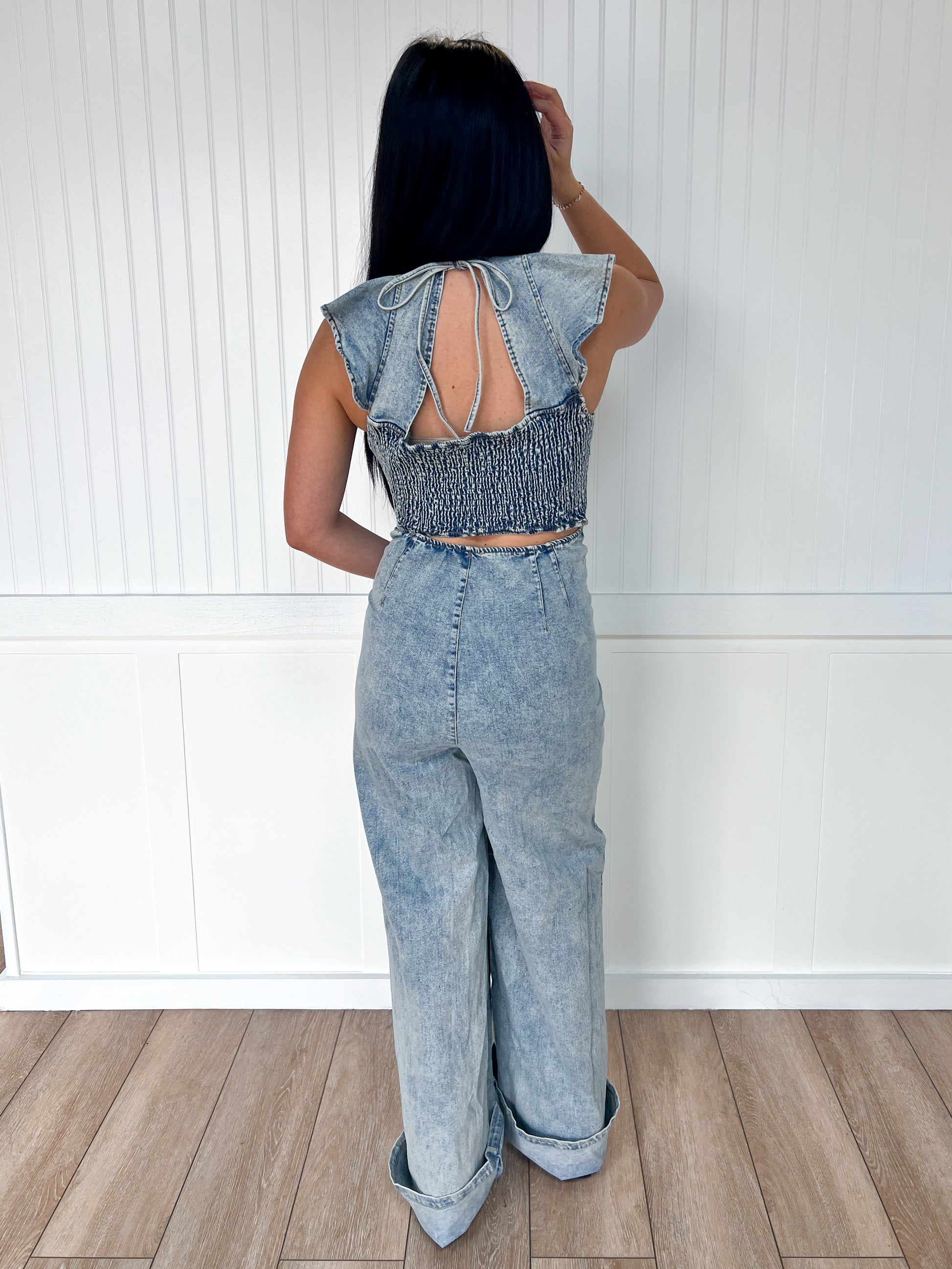 Rosie Ruffled Denim Jumpsuit-JADE BY JANE-DJR,FD 01/23/26,JJS5035-The Twisted Chandelier