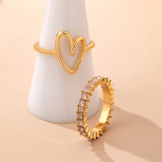 Baguette Crystal Heart Open Ring-JOSSLYN by wall to wall-80R245-The Twisted Chandelier
