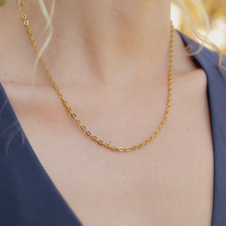 18K Gold PVD Stainless Steel Flat Oval Loop Chain-Stainless Steel Charm-WJW-The Twisted Chandelier