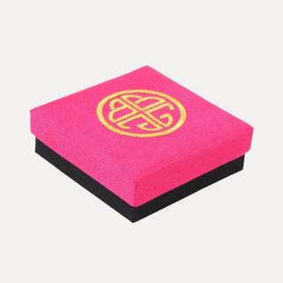 Pink Silk Gift Box with Gold Embroidery-BuDhaGirl-The Twisted Chandelier