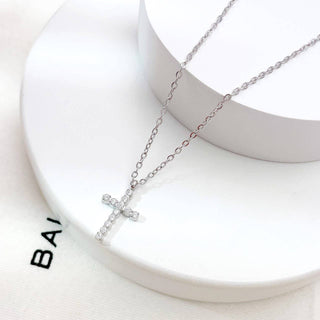 18K Stainless Steel Tarnish Free Cross Necklace-Necklace-JOSSLYN by wall to wall-40NK9482-The Twisted Chandelier