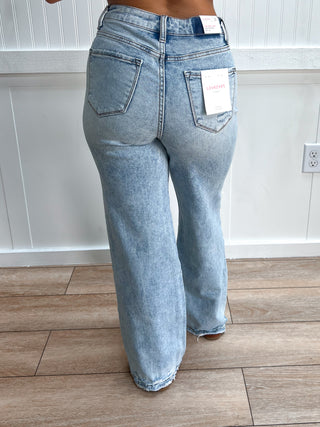 Monroe Tummy Control Super High Rise Wide Leg Jeans-Pants-Lovervet by VERVET-bottoms,FD 08/04/26,LV1312-The Twisted Chandelier