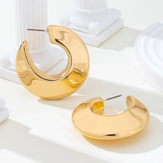 Bold Gold-Tone Chunky Hoops Earrings-JOSSLYN by wall to wall-80E62155-GOLD-The Twisted Chandelier