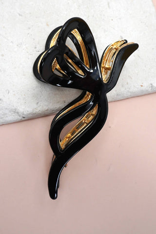 Premium PVC Toile Pattern Bow Hair Claw Clips-Hair Claws & Clips-JOSSLYN by wall to wall-40H928-The Twisted Chandelier