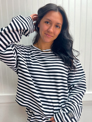Lulu Mac Berkley Stripe Long Sleeve Top - Black-Outfit Sets-Girlie Girl Originals-FD 09/16/26,NewArrival,Tops Collection-The Twisted Chandelier