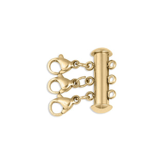 18K Gold PVD Stainless Steel 3 Row Layering Necklace Magnetic Clasp-WJW-Gold-The Twisted Chandelier