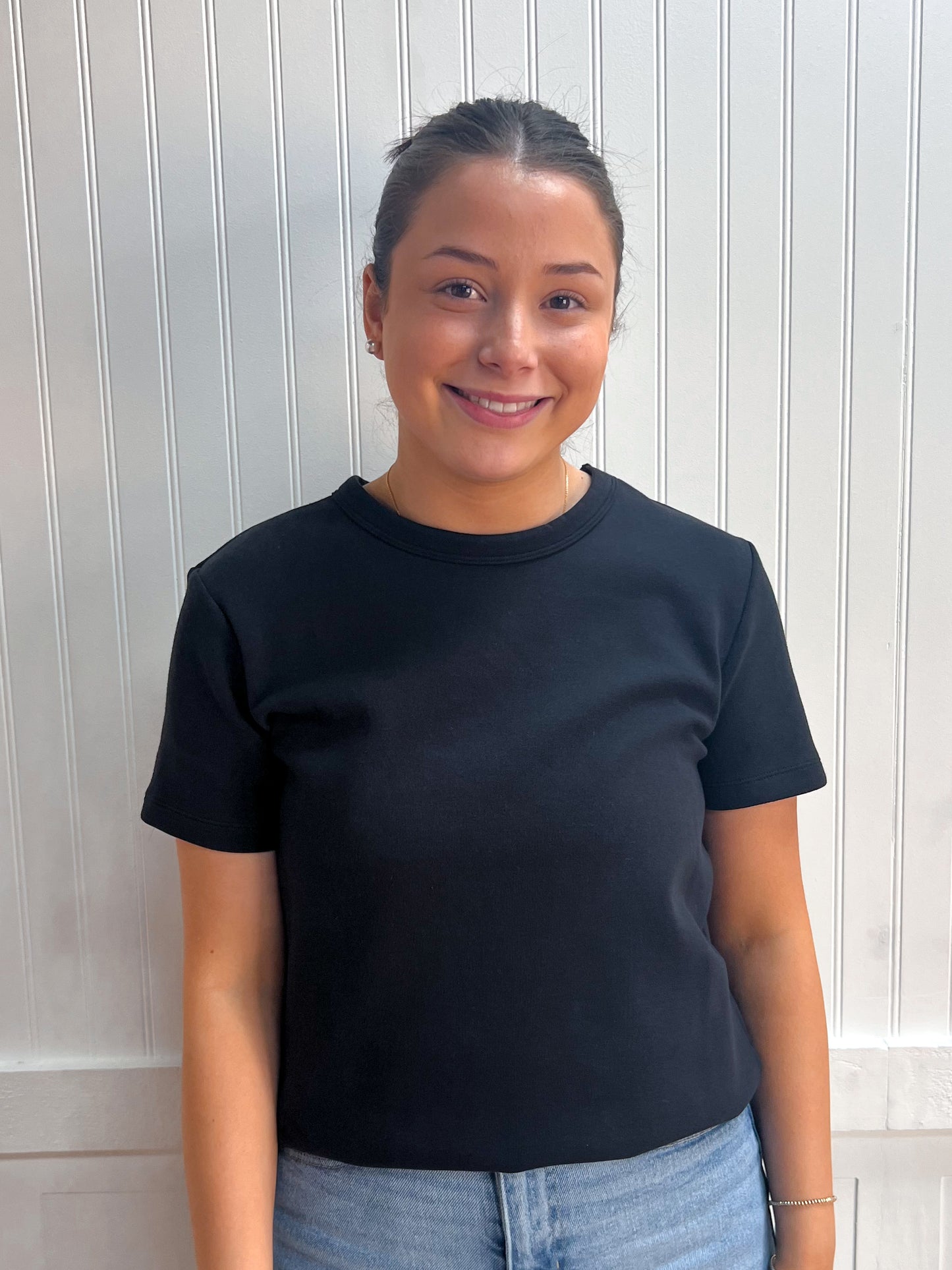 Rylee Short Sleeve Round Neck Soft Knit Jersey Top-Shirts & Tops-Active Basic | Active USA-FD 04/01/26,Tops Collection-The Twisted Chandelier