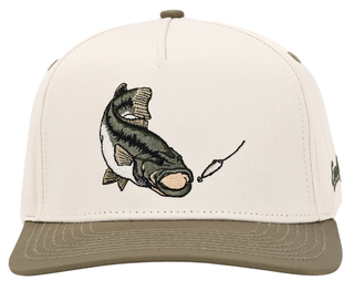 Men's Cream and Green Bass Hat-Hat-Embry Outdoors-NewArrival-The Twisted Chandelier