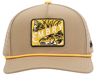 Men's Tan Golf - Bull Red Patch Hat-Hat-Embry Outdoors-Men's-The Twisted Chandelier