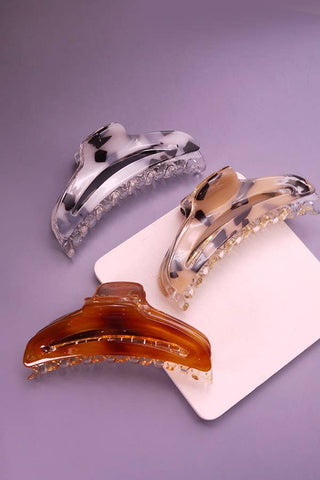 Marbled Curved Hair Claw Clips-Hair Claws & Clips-JOSSLYN by wall to wall-40H452-The Twisted Chandelier