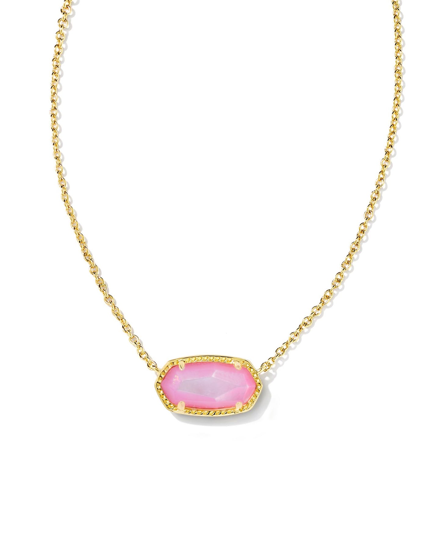 Kendra Scott Elisa Short Pendant Necklace Gold Blush Ivory Mother of Pearl-Necklaces-Kendra Scott-FD 05/20/24, N5067GLD-The Twisted Chandelier