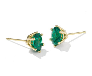 Kendra Scott Cailin Crystal Stud Earrings Gold Green Crystal