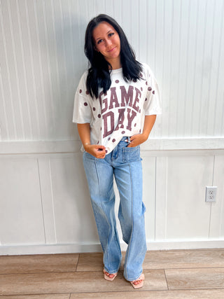Taylor Gameday Print Top - Maroon