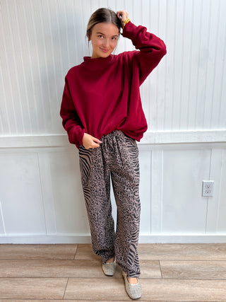 Sylvie Mixed Zebra & Cheetah Barrel Pants-Pants-Mittoshop-bottoms,Fall Favorites,FD 10/09/26,NewArrival-The Twisted Chandelier