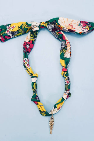 Handcrafted Scarf Interchangeable Charm Necklace-JOSSLYN by wall to wall-The Twisted Chandelier