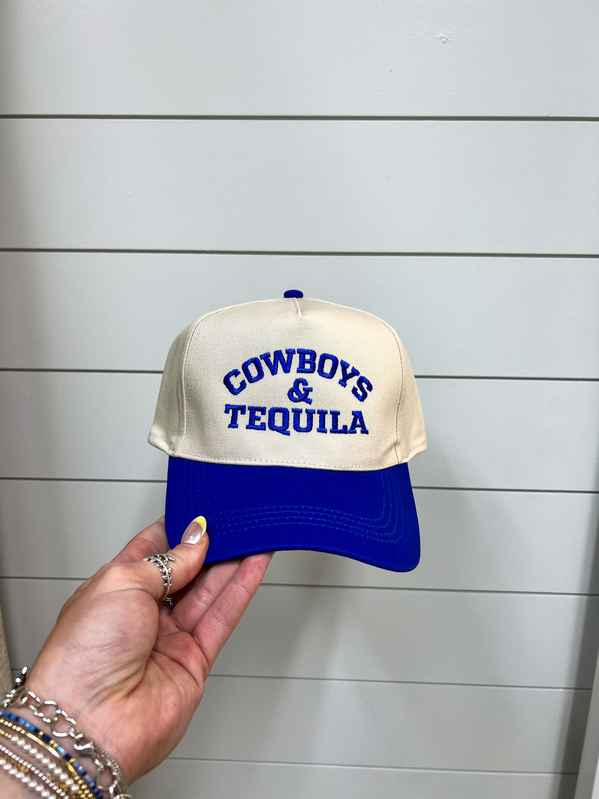 Cowboys & Tequila Embroidery Two Tone Baseball Cap-David And Young-fd 08/08/25-The Twisted Chandelier