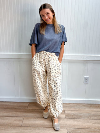 Mabel Floral Printed Barrel Pants-Pants-Mittoshop-bottoms,Fall Favorites,FD 10/09/26,NewArrival-The Twisted Chandelier
