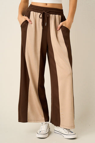 Blake Color Block Elastic Waist Wide Leg Pants-Outfit Sets-Mittoshop-bottoms,NewArrival-The Twisted Chandelier