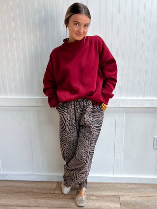 Sylvie Mixed Zebra & Cheetah Barrel Pants-Pants-Mittoshop-bottoms,Fall Favorites,FD 10/09/26,NewArrival-The Twisted Chandelier