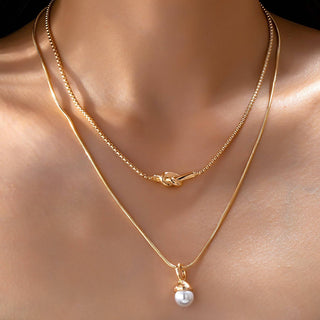 Layer Knot & Acorn Pendant Duo Drop Necklace-JOSSLYN by wall to wall-80N92865-The Twisted Chandelier