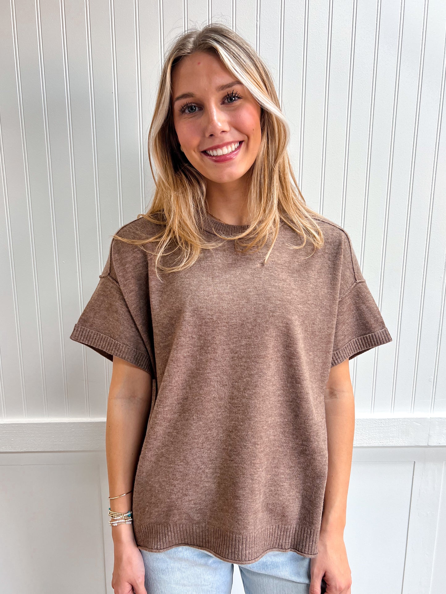 Jules Crew Neck Knit T-Shirt-Bluivy-Tops Collection-The Twisted Chandelier