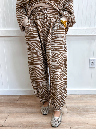 Zaria Zebra Print Relaxed Fit Barrel Leg Pants-Pants-Mittoshop-bottoms,Fall Favorites,FD 10/09/26,NewArrival-The Twisted Chandelier
